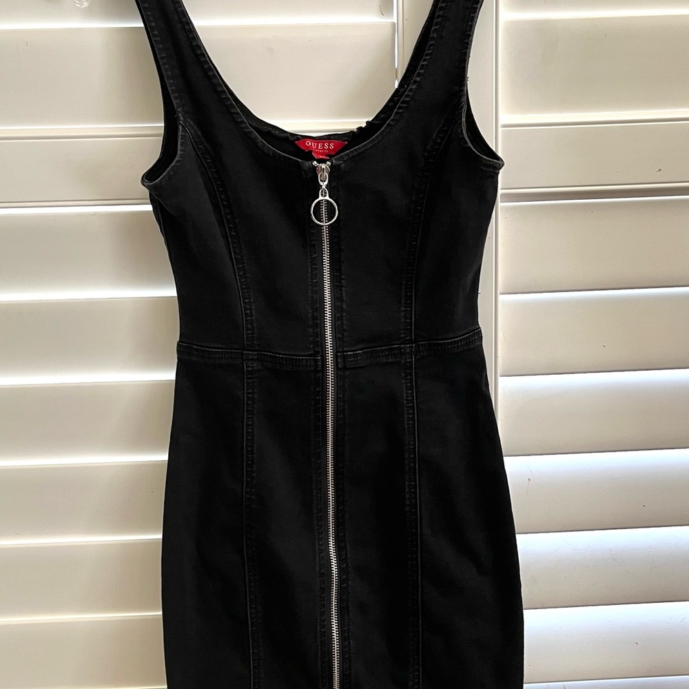 GUESS Black Zip-Front Dress Sz XS Bodycom